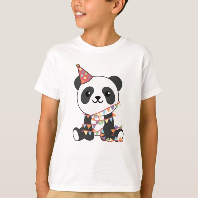 Aniversário Panda Para Crianças Um Camiseta De Hoj (Frente)