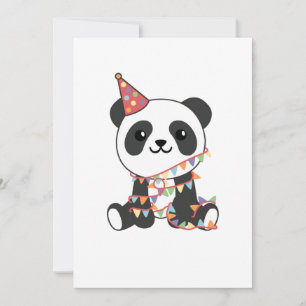 Aniversário Panda Para Crianças Um Cartão De Féria