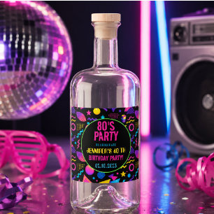Aniversário Personalizado Neon Retro dos Anos 80 –
