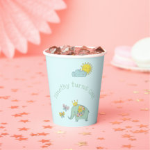 Aniversário Personalizável de Elefante e Borboleta