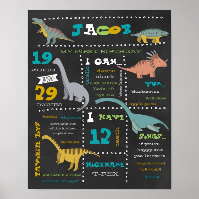 Aniversário - Poster - Dinossauros (Frente)