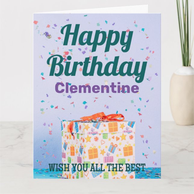 Aniversário Presente, Caixa de Presentes, Cartão d (Frente)