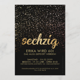 Aniversário preto de ouro de de convites 60.
