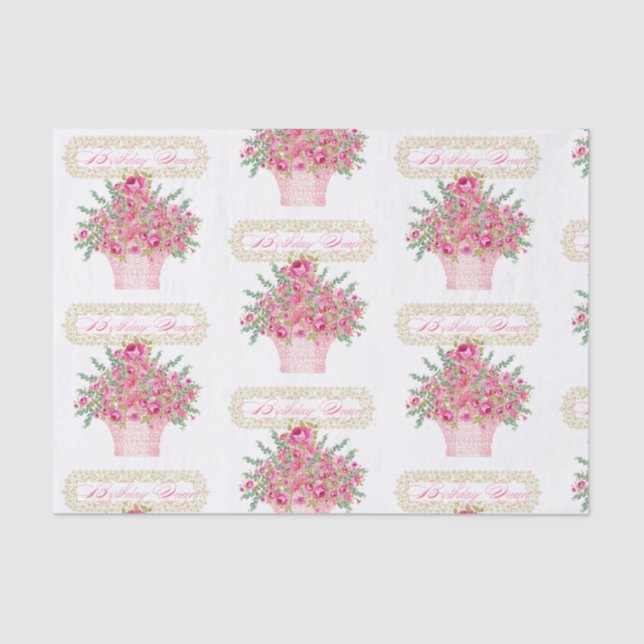 Aniversário Rainha, Feliz Aniversário Papel Tecido (Frente )