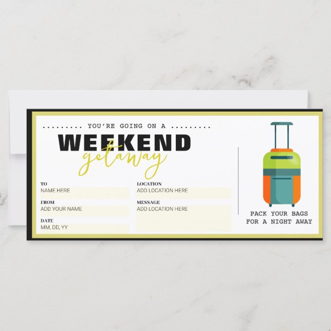 Aniversário Surpresa Viagem do Presente Voucher (Frente)