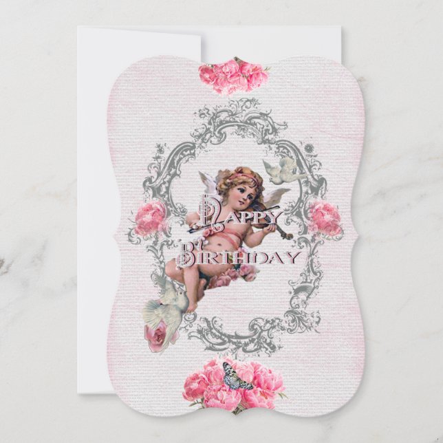 Aniversário - White Linen - Cartão de Convite (Frente)