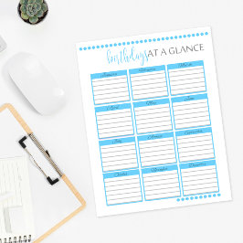 Aniversários Mensais | Azul-bebê