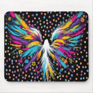 Anjo Abstrato em uma Mousepad Grossa e Robusta
