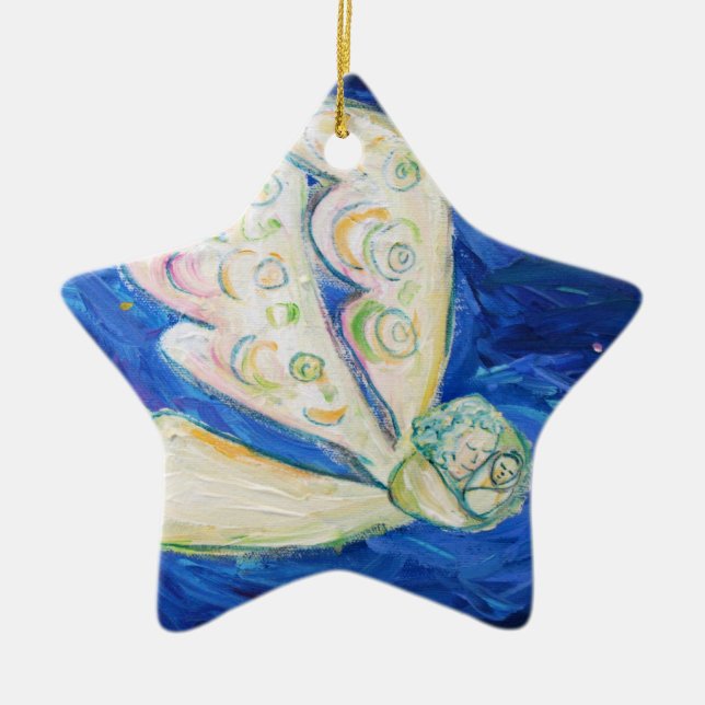 Anjo Branco e Ornamentos de presentes de Natal par (Frente)