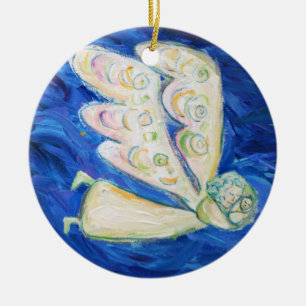 Anjo Branco e Ornamentos de presentes de Natal par