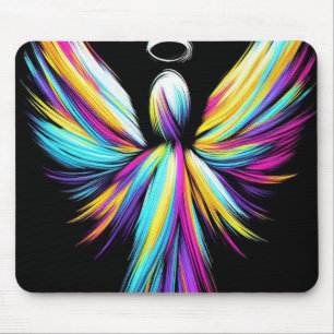 Anjo Colorido Pastel Abstrato em Mousepad de Compu