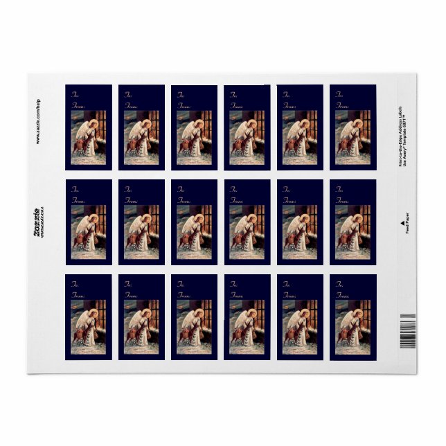 Anjo com os adesivos de presentes no Natal (Toda a folha)