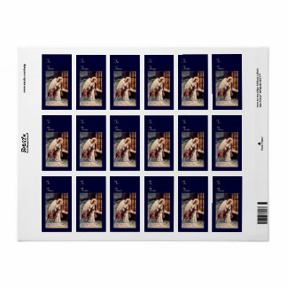 Anjo com os adesivos de presentes no Natal