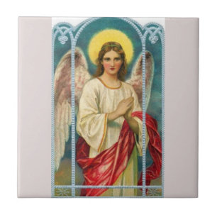Anjo com Tríptico de Fita Rosa