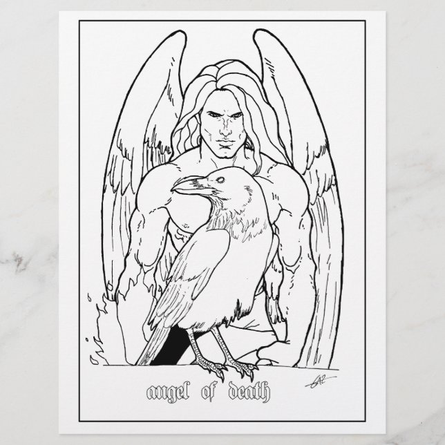 Anjo da Morte - Página de cores. (Frente)