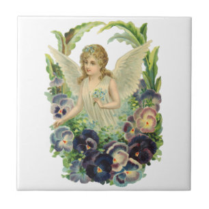 Anjo da Páscoa Vitoriano com Flores de Violeta Rox