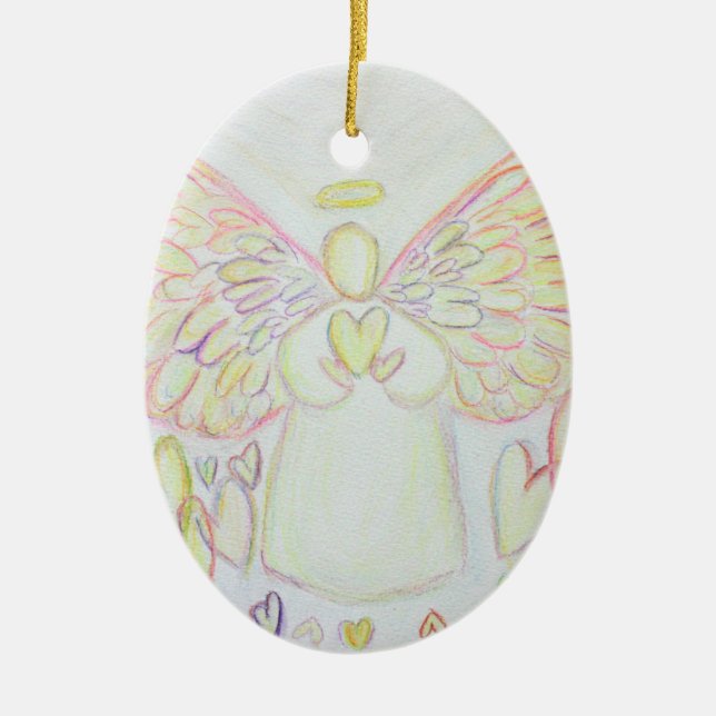 Anjo de Corações e Ornamentos de Presentes de Féri (Frente)