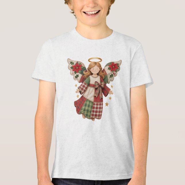 Anjo de Natal com Estrelas Douradas (Frente)
