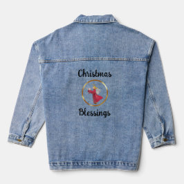 Anjo de Natal com Jaqueta de Trompete Denim