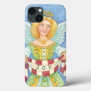 Anjo de Natal de desenho animado fofo com auréola