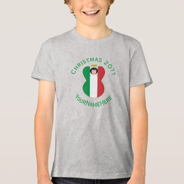 Anjo de Natal Italiano Personalizado de Menino (Frente)