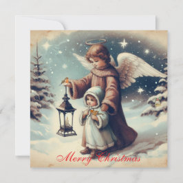 Anjo de Natal Vintage, Criança e Pássaros
