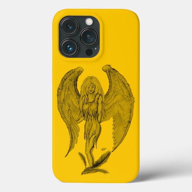 Anjo - design preto e amarelo (Verso)