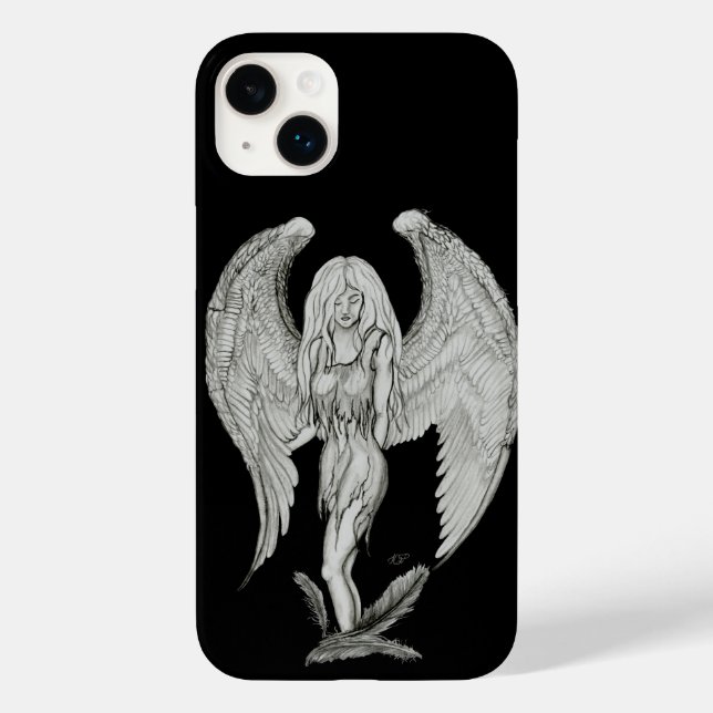 Anjo - Design preto e branco (Verso)