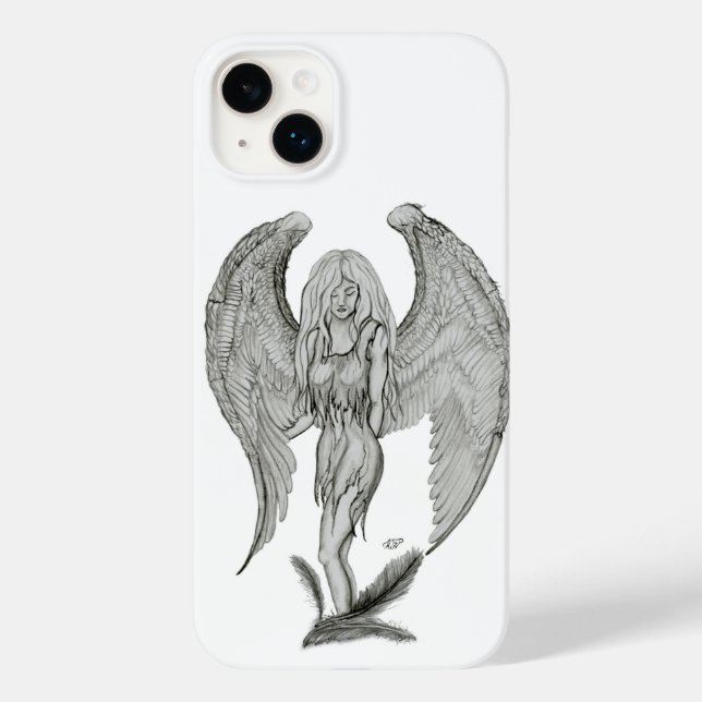 Anjo - Design preto e branco (Verso)
