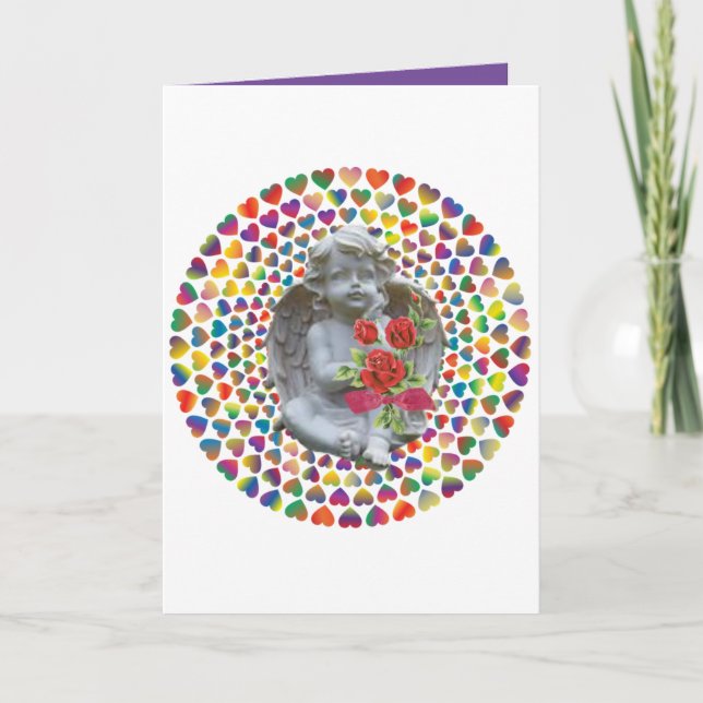 Anjo do Cartão de Saudação do dia de os namorados (Frente)