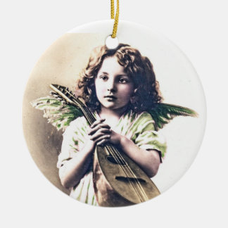 Anjo do ornamento da árvore do natal vintage com