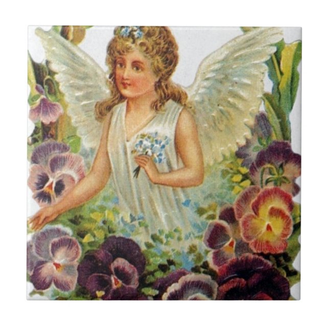 Anjo do Victorian com flores (Frente)