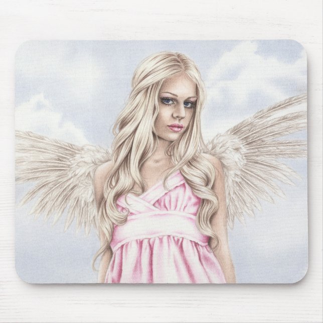Anjo em Mousepad cor-de-rosa (Frente)