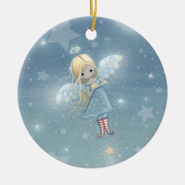 Anjo enfeite de estrela do pequeno Natal (Frente)