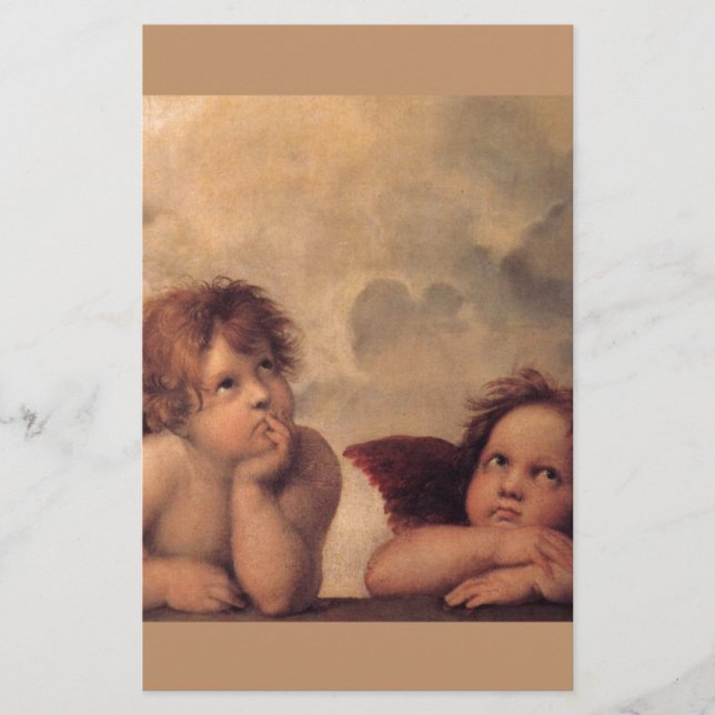 anjo fé Raphael vintage pintura antiga bênção (Frente)