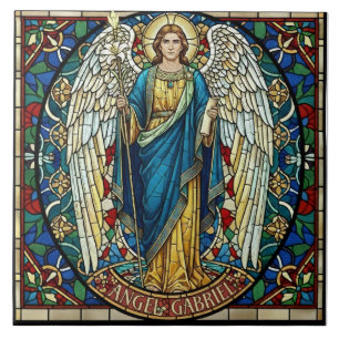 Anjo Gabriel Estilo Vitral Arcanjo Arte