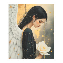 Anjo Gótico Lindo e Rosa Branca Celestial