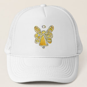 Anjo Guardião Amarelo Chapéu ou Boné de Arte Perso