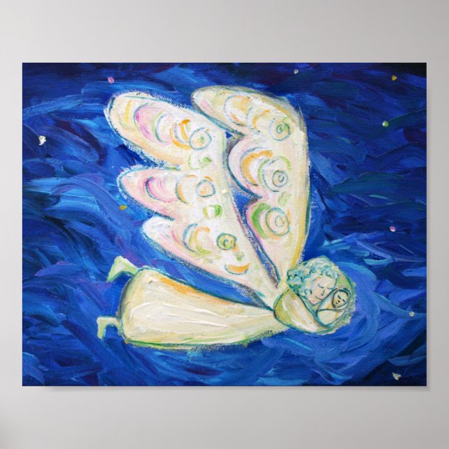 Anjo Guardião com Poster de Arte para Bebês Dormin (Frente)