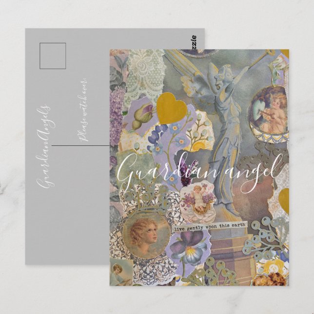 Anjo Guardião Enviar Cartão Postal de Proteção (Frente/Verso)