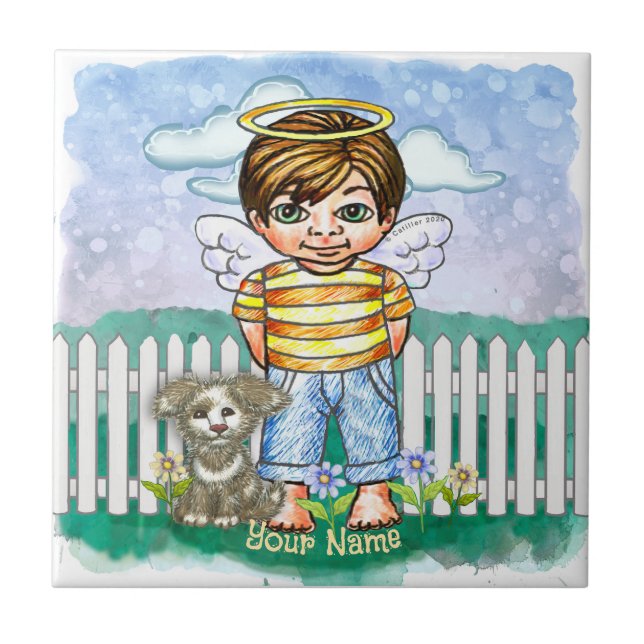 Anjo Menino e Cachorro  (Frente)