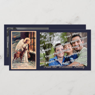 Anjo Natal Com Cartões de fotos De Veado