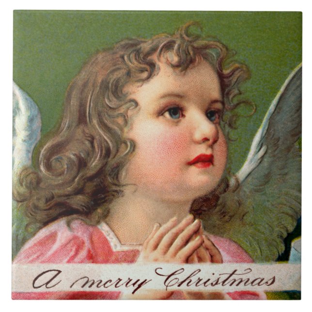 Anjo Orando com Faixa de Natal (Frente)