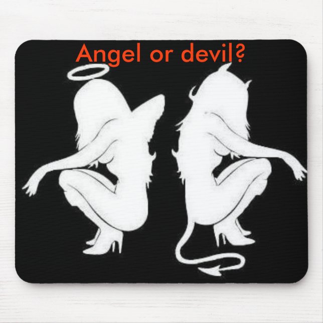 Anjo ou diabo? mousepad (Frente)
