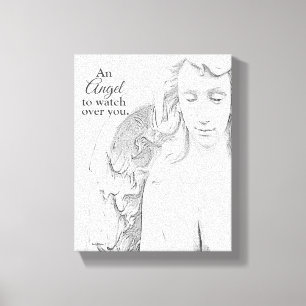 Anjo Para Ver Sobre Você Esboçar A Arte Da Canvas 
