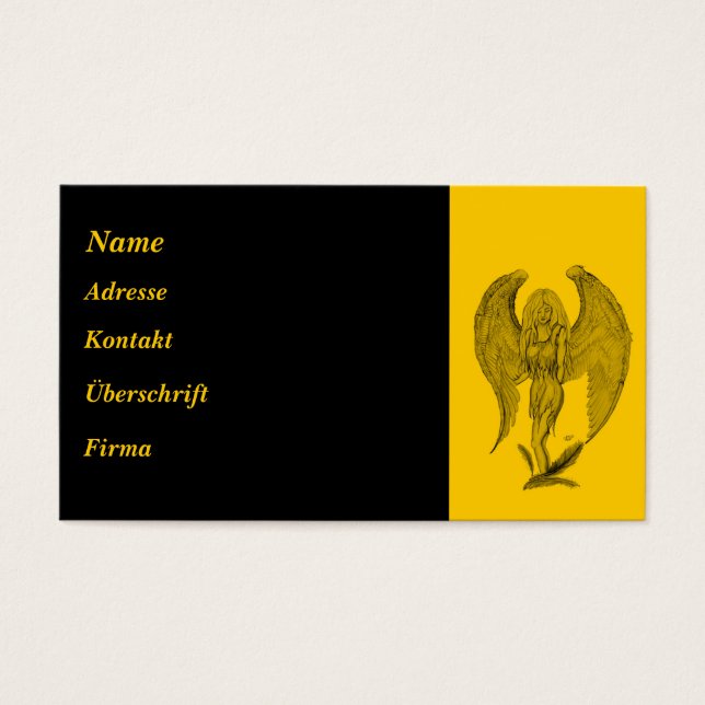 Anjo preto e design amarelo (Frente)