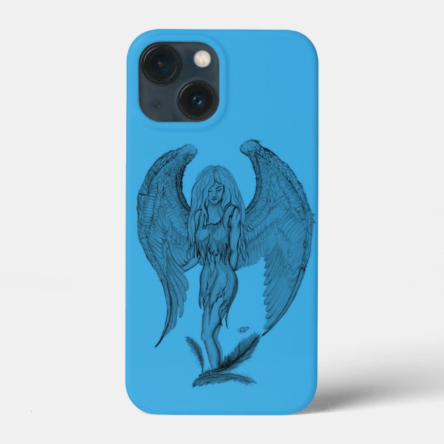 Anjo preto e design azul (Verso)
