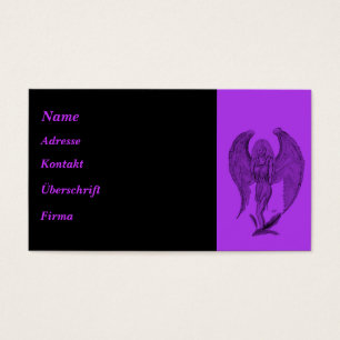 Anjo preto e design roxo