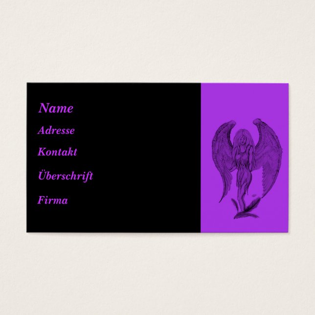 Anjo preto e design roxo (Frente)