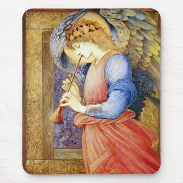 Anjo que joga um Flageolet Burne-Jones Mousepad (Frente)